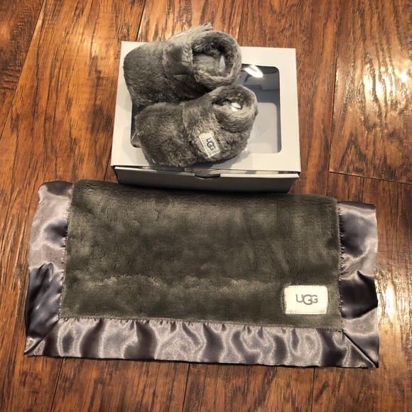 ugg baby booties and blanket